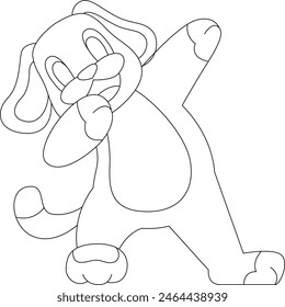 Dog Hip Hop Dance Animal Vector Graphic Art Illustration