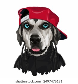 A dog with a Hip hop style