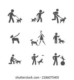 Dog His Master Silhouette Stock Vector (Royalty Free) 2186075405 ...