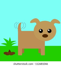 Dog and his poo
