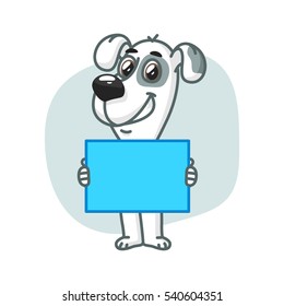 Dog Holding Blank Sheet of Paper