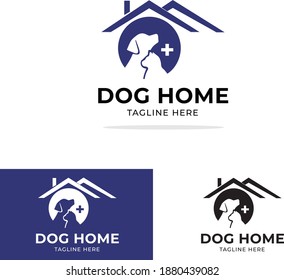 Dog Home Logo Design Illustration
