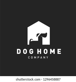 dog home pet home logo hipster retro vintage vector icon illustration