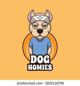 Dog Homies Cartoon Gangster Creative Cartoon Logo Illustration mascot Design