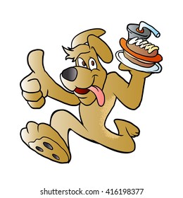 dog with hot dog