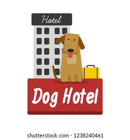 Dog Hotel Vector Illustration 