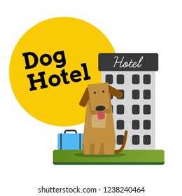 Dog Hotel Vector Illustration 