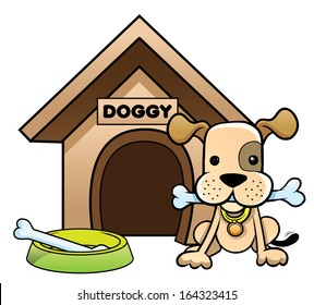 Similar Images, Stock Photos & Vectors of Cartoon dog house. Vector
