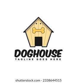 a dog house with a bone , a logo template for pet shop or pet business