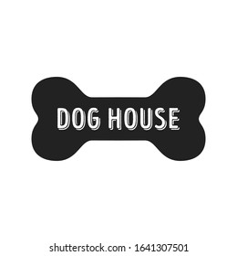 Dog House, Dog Bone Vector Illustration Background