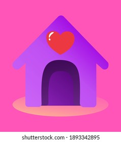 Dog house cartoon vector illustration graphic 