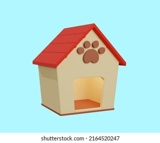 dog house cute 3d rendered 