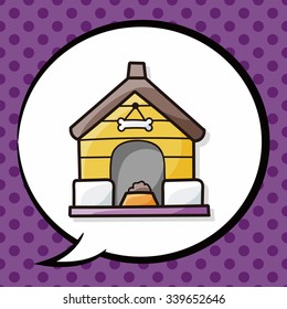 dog house doodle, speech bubble