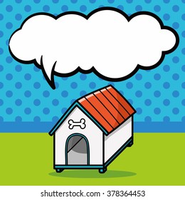 dog house doodle, speech bubble