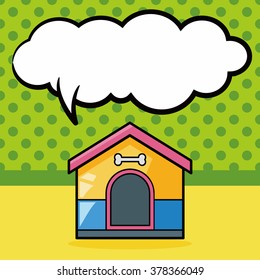 dog house doodle, speech bubble