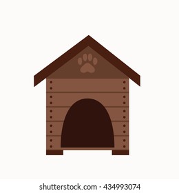 Dog house flat icon. 