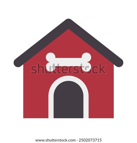 Dog House Flat Icon Design For Personal nad Commercial Use