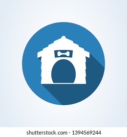 Dog house flat style. isolated on white background. Vector illustration