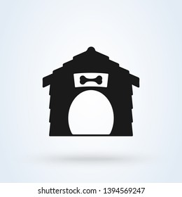 Dog house flat style. isolated on white background. Vector illustration