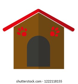 a dog house. dog footprint