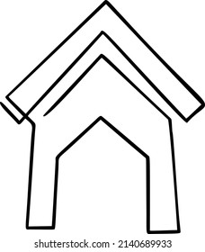 dog house hand draw vector illustration art