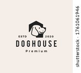 dog house hipster vintage logo vector icon illustration