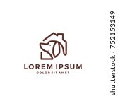 dog house home pet shop logo vector icon line art outline download monoline