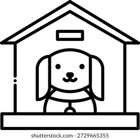 Perro en el icono de la casa del perro