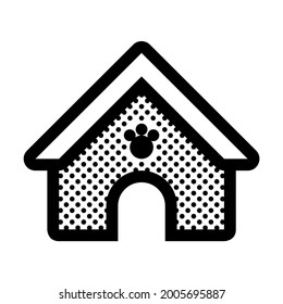 Casa de perros. Icono relleno de puntos.