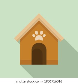 Dog house icon. Flat illustration of dog house vector icon for web design