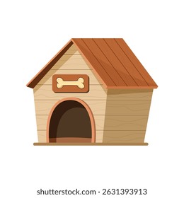 Dog house icon in flat style. Pet home vector illustration on isolated background. Animal shelter sign business concept.