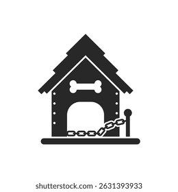 Dog house icon in flat style. Pet home vector illustration on isolated background. Animal shelter sign business concept.