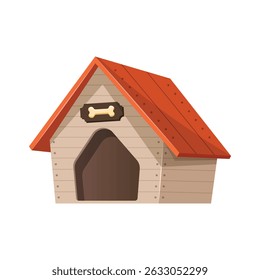 Dog house icon in flat style. Pet home vector illustration on isolated background. Animal shelter sign business concept.