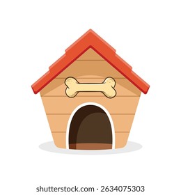 Dog house icon in flat style. Pet home vector illustration on isolated background. Animal shelter sign business concept.