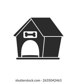 Dog house icon in flat style. Pet home vector illustration on isolated background. Animal shelter sign business concept.