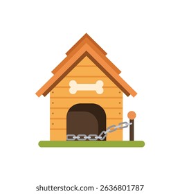 Dog house icon in flat style. Pet home vector illustration on isolated background. Animal shelter sign business concept.