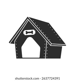 Dog house icon in flat style. Pet home vector illustration on isolated background. Animal shelter sign business concept.