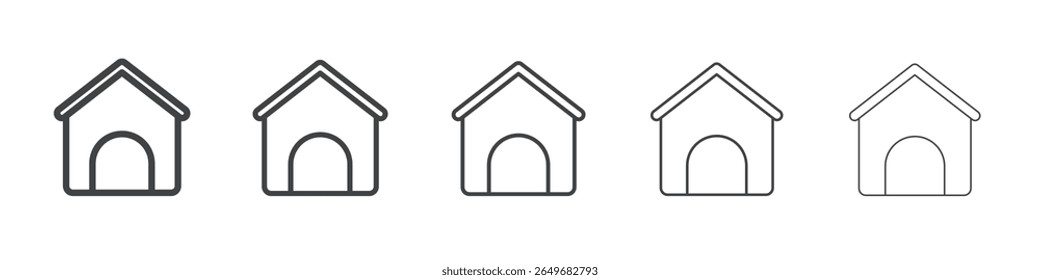 dog house icon flat thin illustration symbol