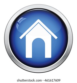 Dog house icon. Glossy button design. Vector illustration.