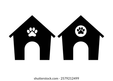 Dog house icon and glyph design isolated on a white background