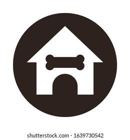 Dog house icon isolated on white background