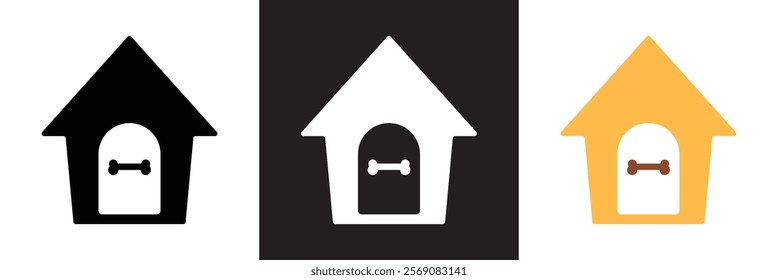 Dog house icon.  isolated on white and black background. vector illustration. EPS 10