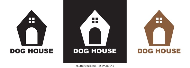 Dog house icon.  isolated on white and black background. vector illustration. EPS 10