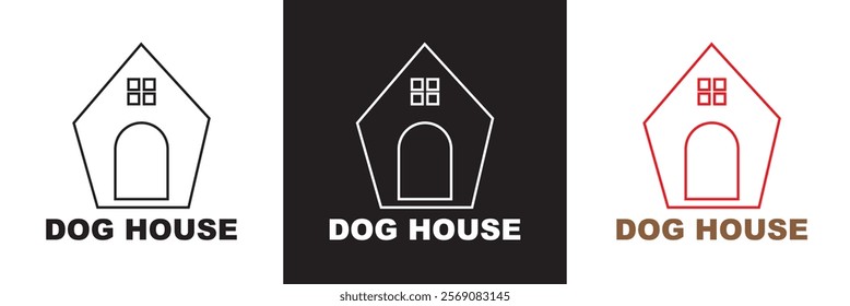 Dog house icon.  isolated on white and black background. vector illustration. EPS 10