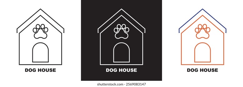 Dog house icon.  isolated on white and black background. vector illustration. EPS 10