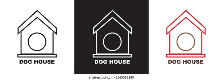 Dog house icon.  isolated on white and black background. vector illustration. EPS 10