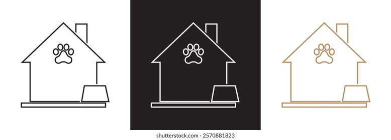 Dog house icon.  isolated on white and black background. vector illustration. EPS 10