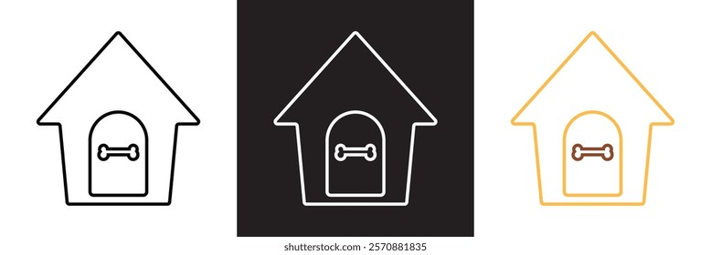 Dog house icon.  isolated on white and black background. vector illustration. EPS 10