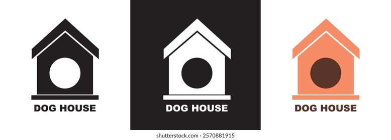 Dog house icon.  isolated on white and black background. vector illustration. EPS 10