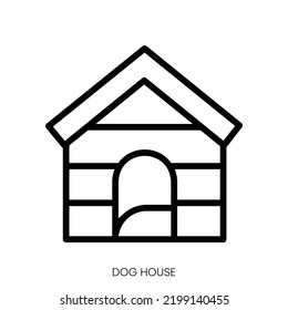 Dog house icon. Line Art Style Design Isolated On White Background